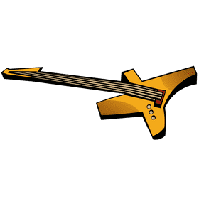 Bass guitar yellow clipart