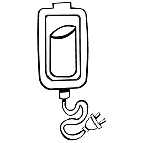 Battery charge black and white clipart