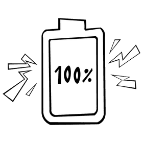 Battery extra full black and white clipart