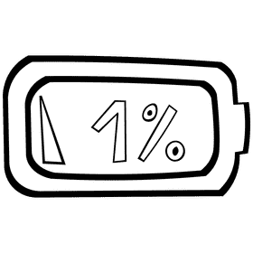 Battery extra low black and white clipart