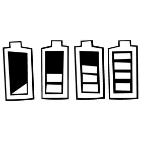 Battery gradation black and white clipart