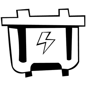 Battery large black and white clipart