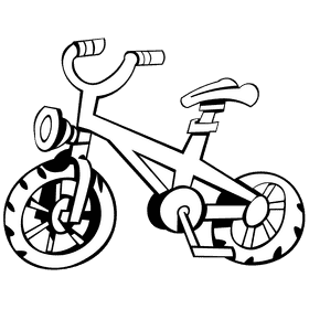 Bike kid black and white clipart