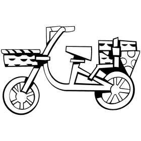 Bike vintage black and white clipart