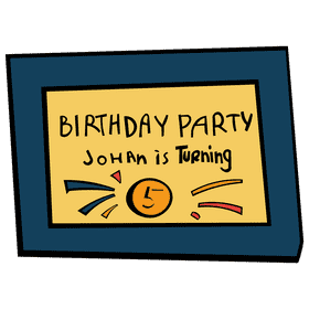Birthday invitation blue clipart