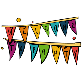 Birthday invitation flags clipart