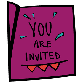 Birthday invitation purple clipart