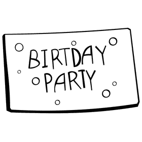 Birthday invitation simple black and white clipart