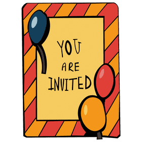 Birthday invitation stripes clipart