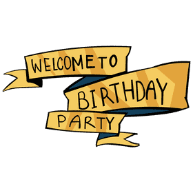 Birthday invitation triple line clipart