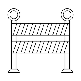 Road barrier drawing black and white clipart