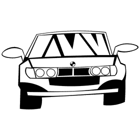 Bmw front black and white clipart