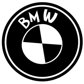 Bmw logo black and white clipart