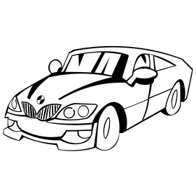 Bmw sedan yellow black and white clipart