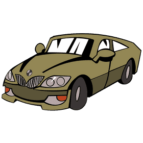 Bmw sedan yellow clipart