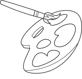 Brush palette black and white clipart