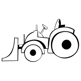 Bulldozer black and white clipart