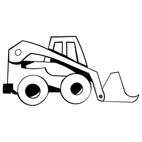 Bulldozer black and white clipart