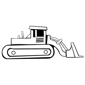 Bulldozer black and white clipart