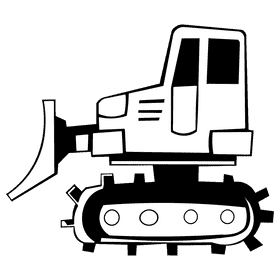 Bulldozer black and white clipart