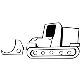 Bulldozer black and white clipart
