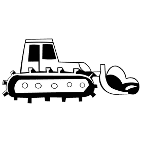 Bulldozer black and white clipart