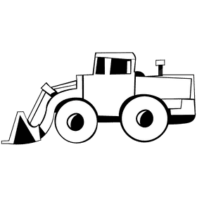 Bulldozer black and white clipart