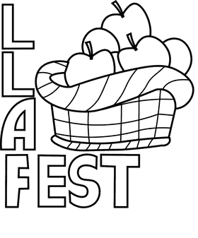 Fall festival apples black and white clipart