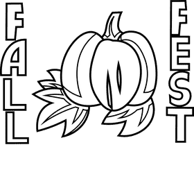 Fall festival pumpkin black and white clipart