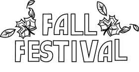 Fall festival sign black and white clipart