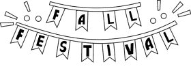 Fall festival signboard black and white clipart