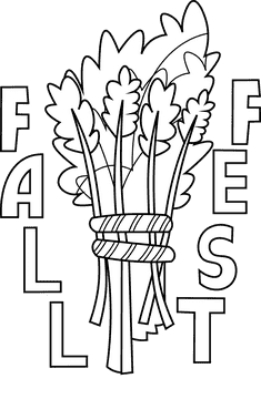 Fall festival spica black and white clipart