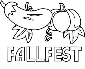 Fall festival vegetables black and white clipart