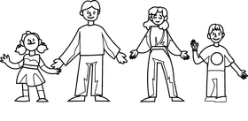 Family black and white clipart