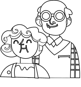 Family old black and white clipart