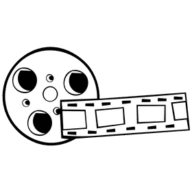 Film reel coil set black and white clipart