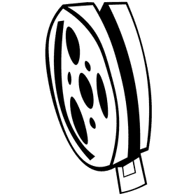 Film reel coil black and white clipart
