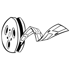 Film reel roll black and white clipart