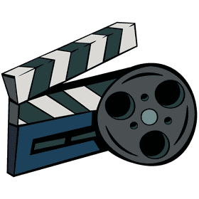 Film reel сlapper board clipart