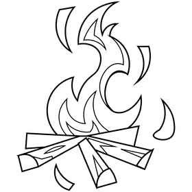 Fire campfire black and white clipart