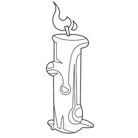 Fire candle black and white clipart