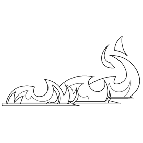 Fire large black and white clipart