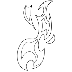Fire large black and white clipart
