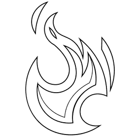 Fire small black and white clipart