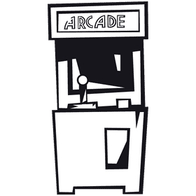 Arcade machine arcade black and white clipart