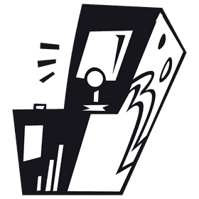 Arcade machine fire black and white clipart