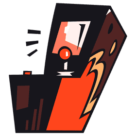 Arcade machine fire clipart