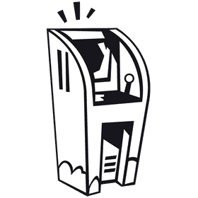 Arcade machine black and white clipart