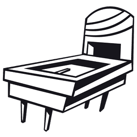 Arcade machine table black and white clipart