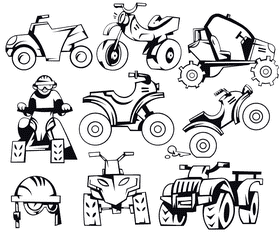 Atv black and white vector